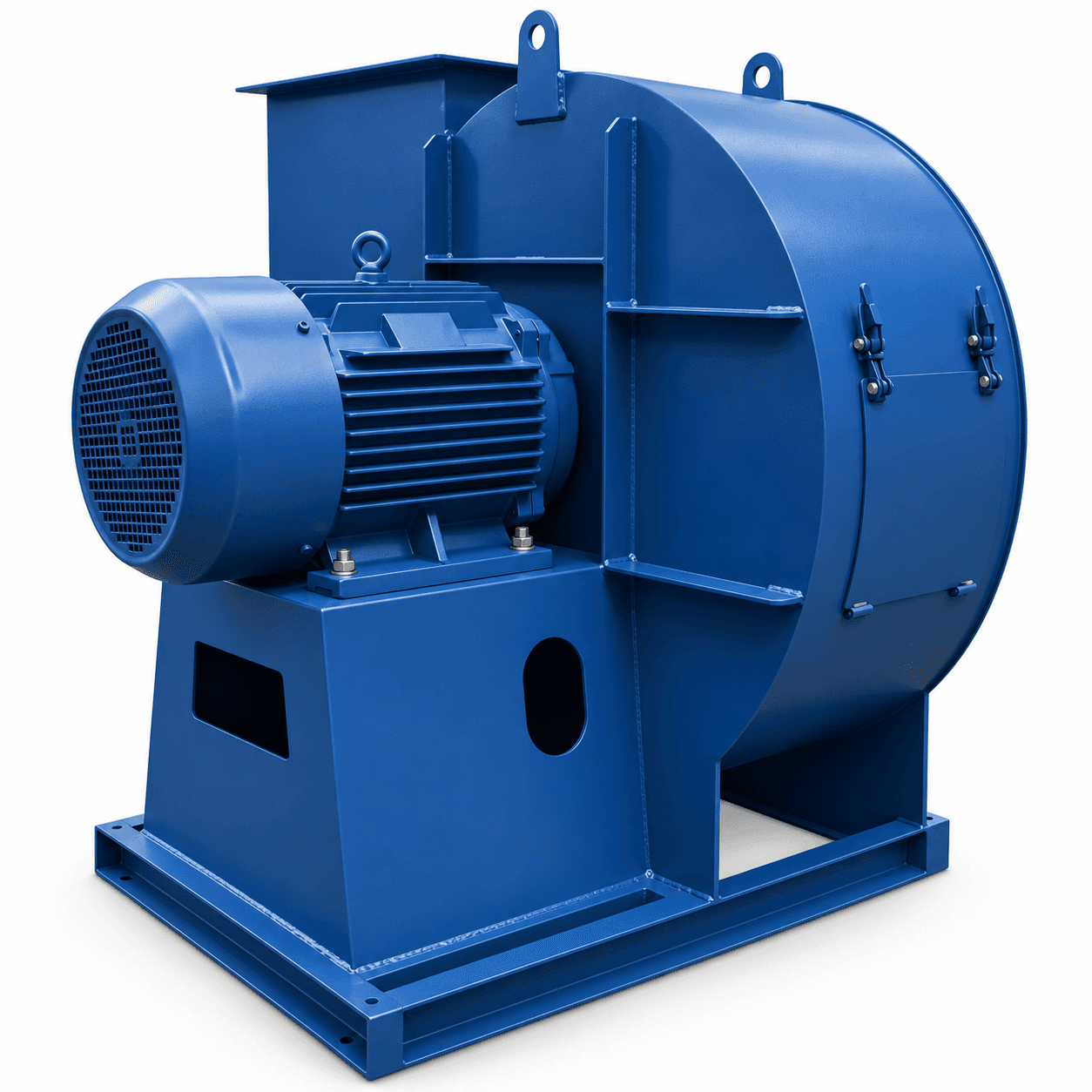 Render de ventilador centrífugo em aço carbono azul