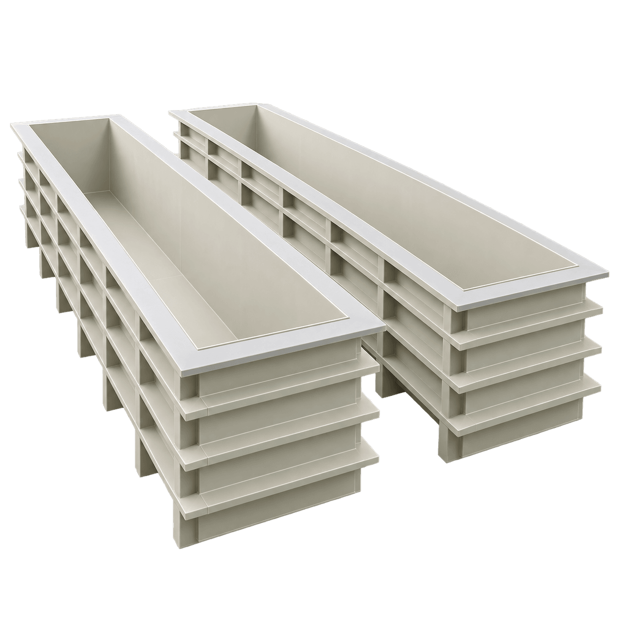Render de tanques sob medida com topo aberto