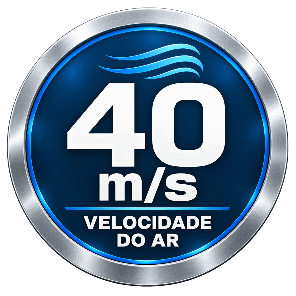 40 m/s — velocidade do ar, conforme catálogo corrigido
