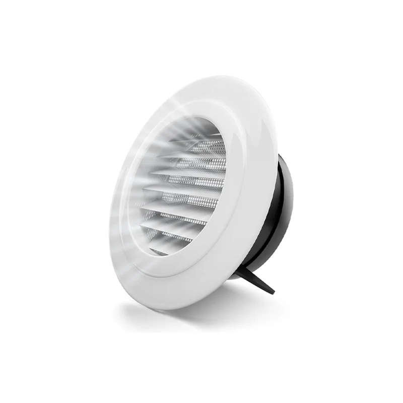 Difusor de ar redondo em ABS com grelha frontal