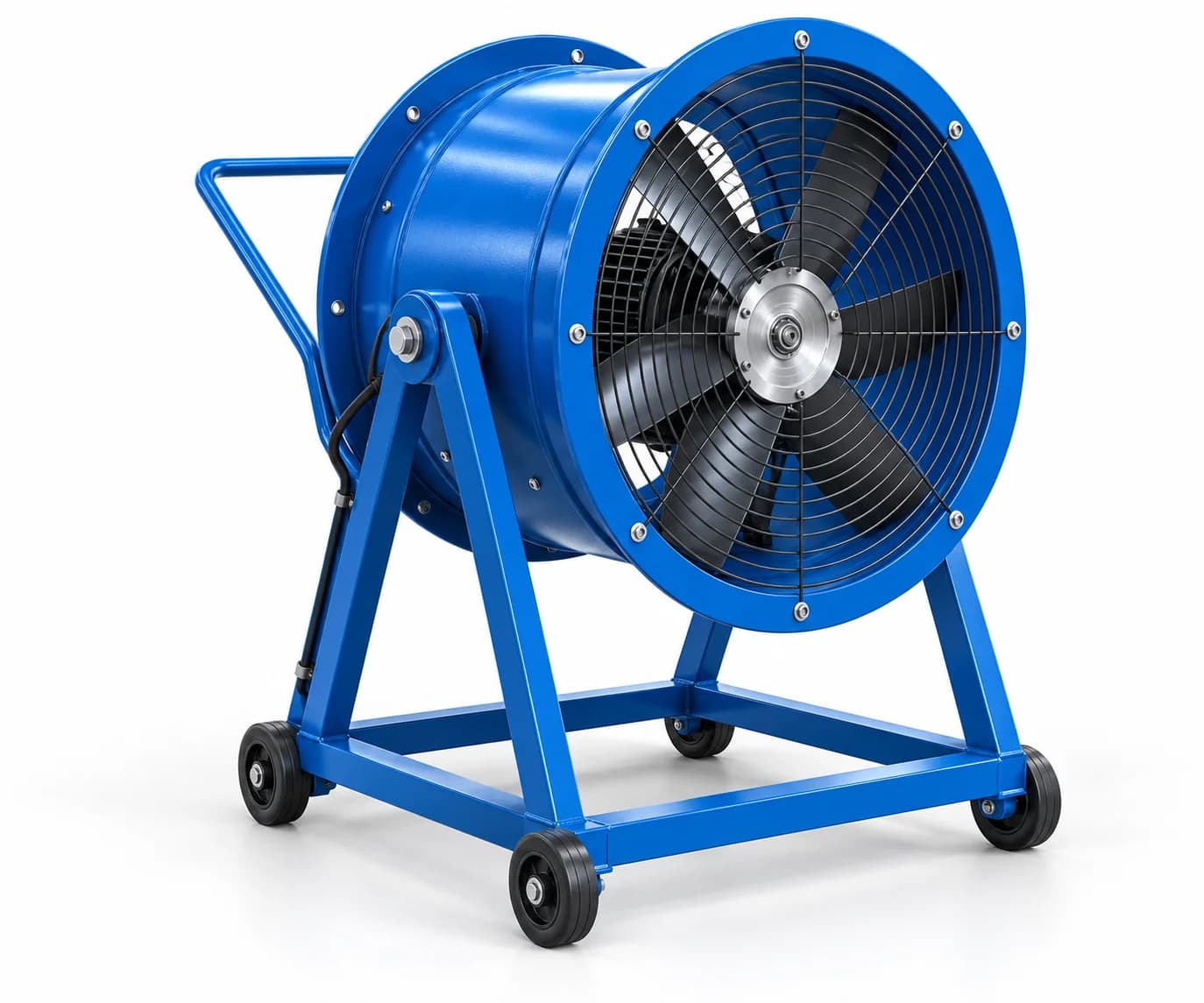 Ventilador industrial man cooler Tecnolatina em cavalete com inclinação (render ilustrativo)